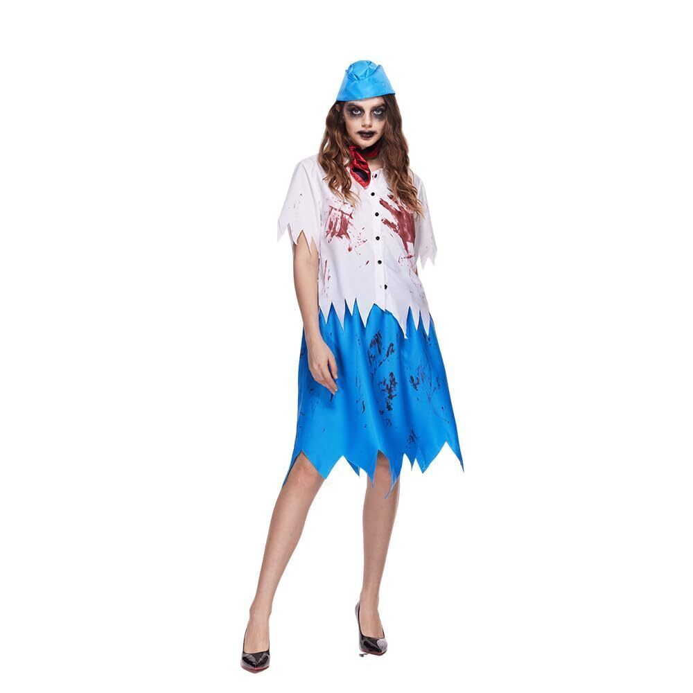 7048 Scary Zombie Flight Attendant Costume Dead Stewardess uniform AirLline